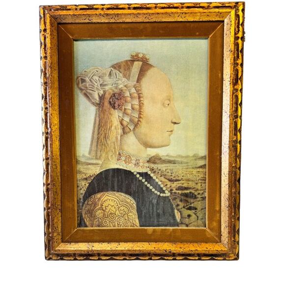 Vintage Framed Design‎ Toscano Portrait of Battista Sforza, 1466: Medium 1952- - Picture 3 of 16